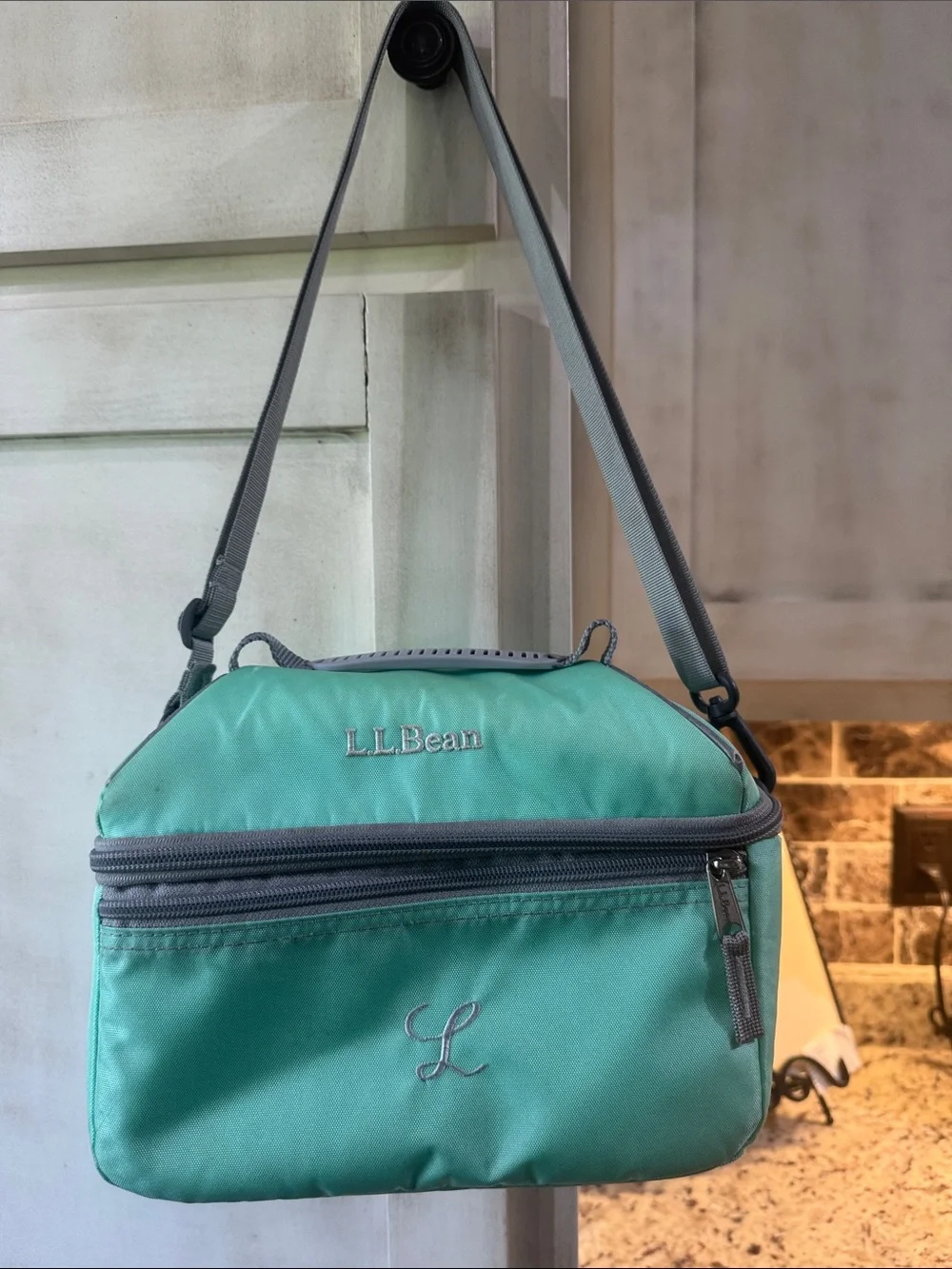 “Libby” LL Bean Mint Green Deluxe Backpack and Lunchbox— *With monogram
